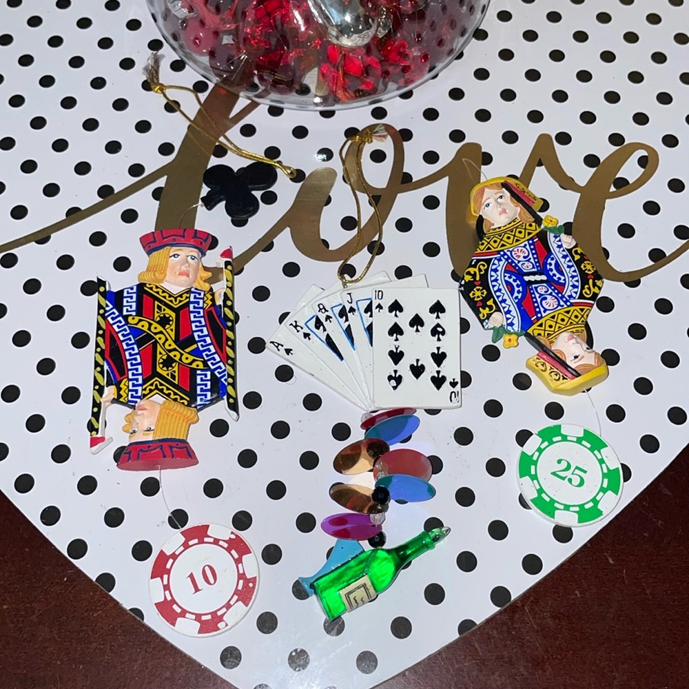 Casino Poker/Card/Chip Ornament Lot!
